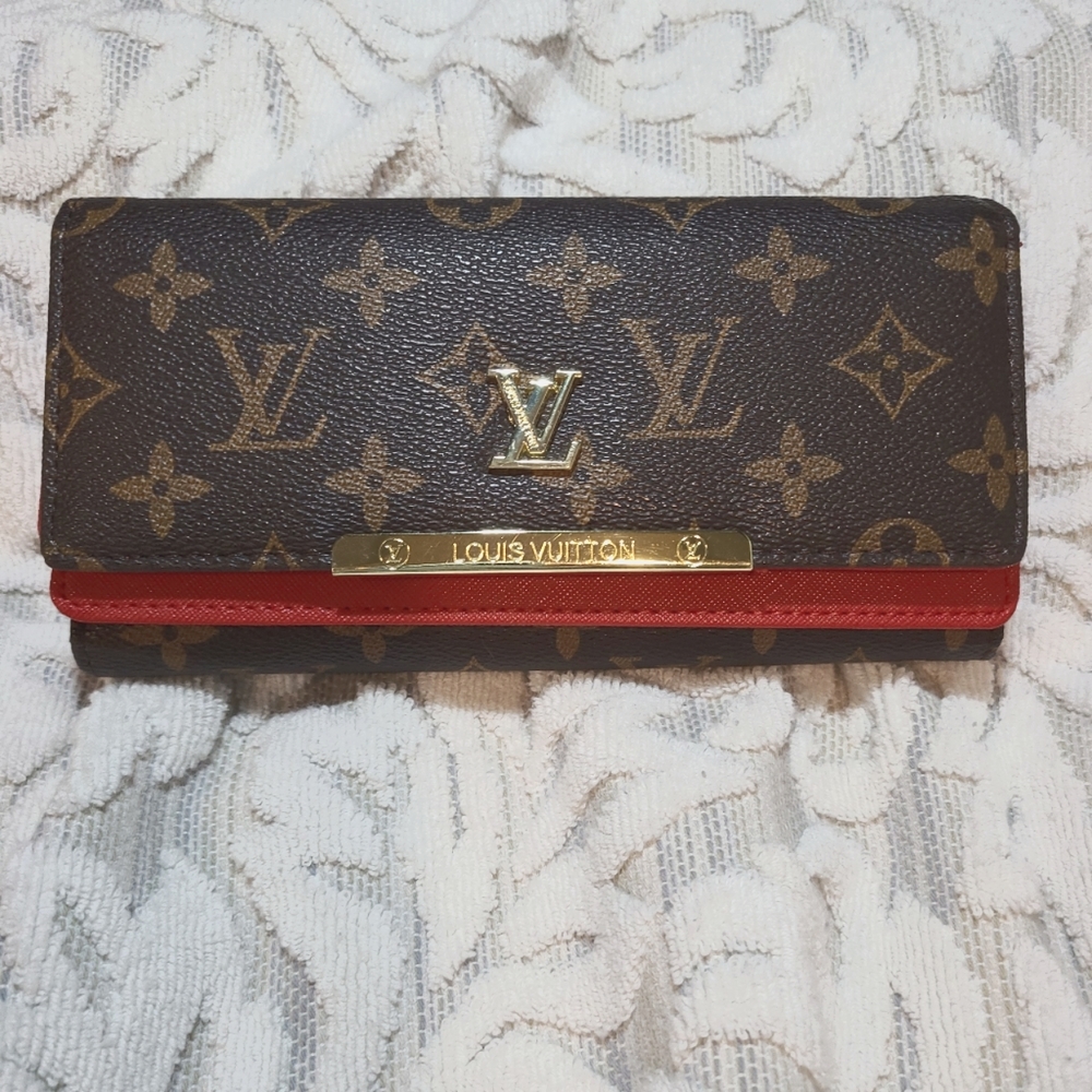 Faux Louis Vuitton Wallet Cherry/Brown/Tan